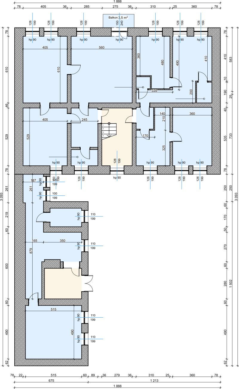 Plan pierwszego piętra - część 2